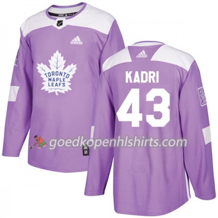 Toronto Maple Leafs Nazem Kadri 43 Adidas 2017-2018 Purper Fights Cancer Practice Authentic Shirt - Mannen